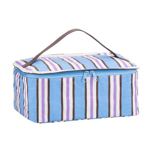 Kollab Toiletry Stash Bag Choc Blue Stripe